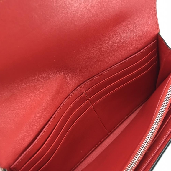 Celine Large Flap Multi-Function Long Wallet Leather Brown Beige - Picture 6 of 10